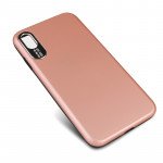 Wholesale iPhone Xs Max Strong Armor Case with Hidden Metal Plate (Rose Gold)